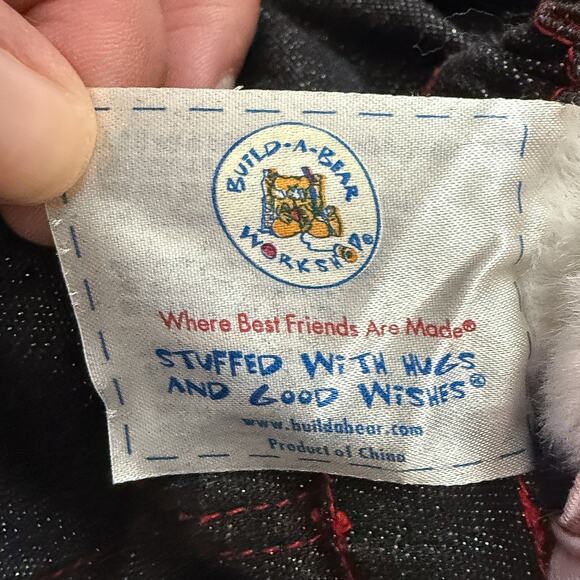 Build-A-Bear Workshop Black White Cow Plush Ladybug Shirt Denim Shorts Outfit - Picture 2 of 4